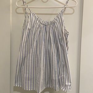 Loft Spaghetti strap top. Off-White with Blue stripes. Size S. (Without tags)